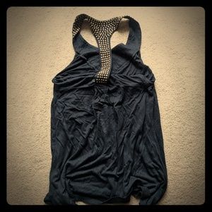 Beaded racer backq blouse